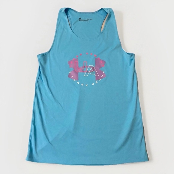 Under Armour Big LogoBlue Sleeveless Activewear Tank Top Teen L Women’s S - Picture 1 of 6